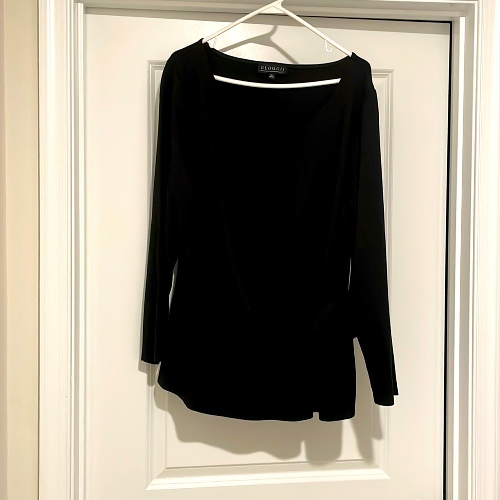 Eloqui faux wrap style long sleeve top